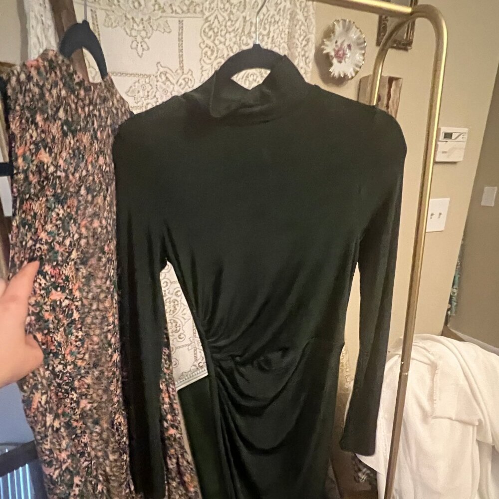 Shein Green Draped Bodycon Maxi Dress